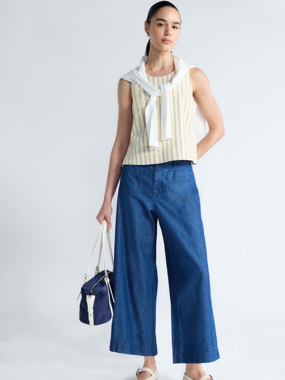 Free Assembly | striped sleeveless cropped top size xl